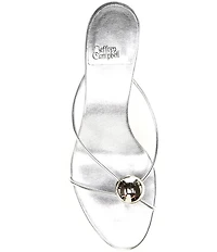 Jeffrey Campbell Preciosa Metallic Ornament Kitten Heel Sandals