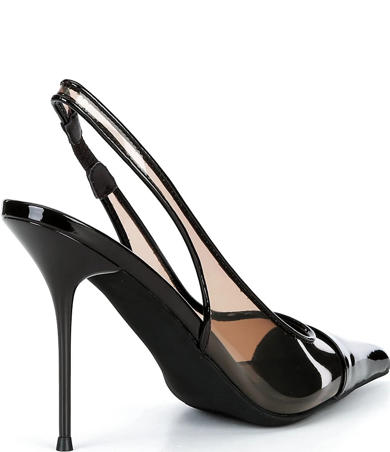 Jeffrey Campbell Pucker-V Vinyl Slingback Stiletto Slingback Pumps