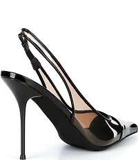 Jeffrey Campbell Pucker-V Vinyl Slingback Stiletto Slingback Pumps
