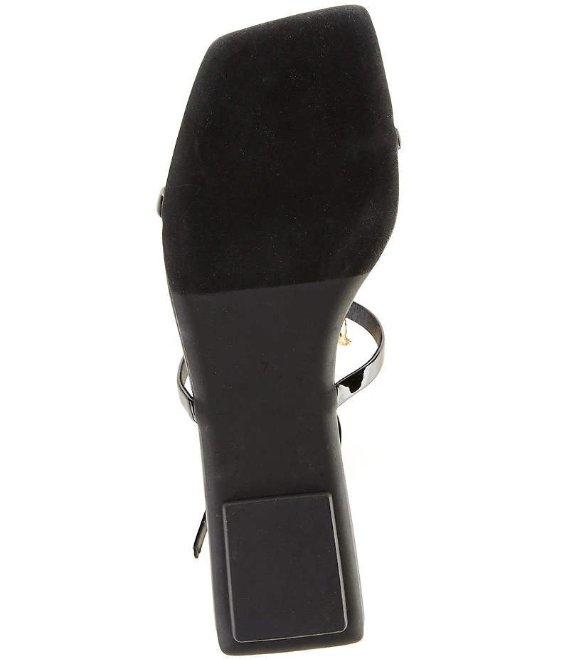 Jeffrey Campbell Reptilian Patent Gold T-Strap Sandals