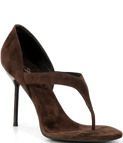 Jeffrey Campbell Rhian Suede Thong High Heel Sandals