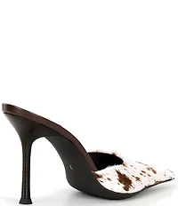 Jeffrey Campbell Robyn Cow Print Haircalf Dress Mules