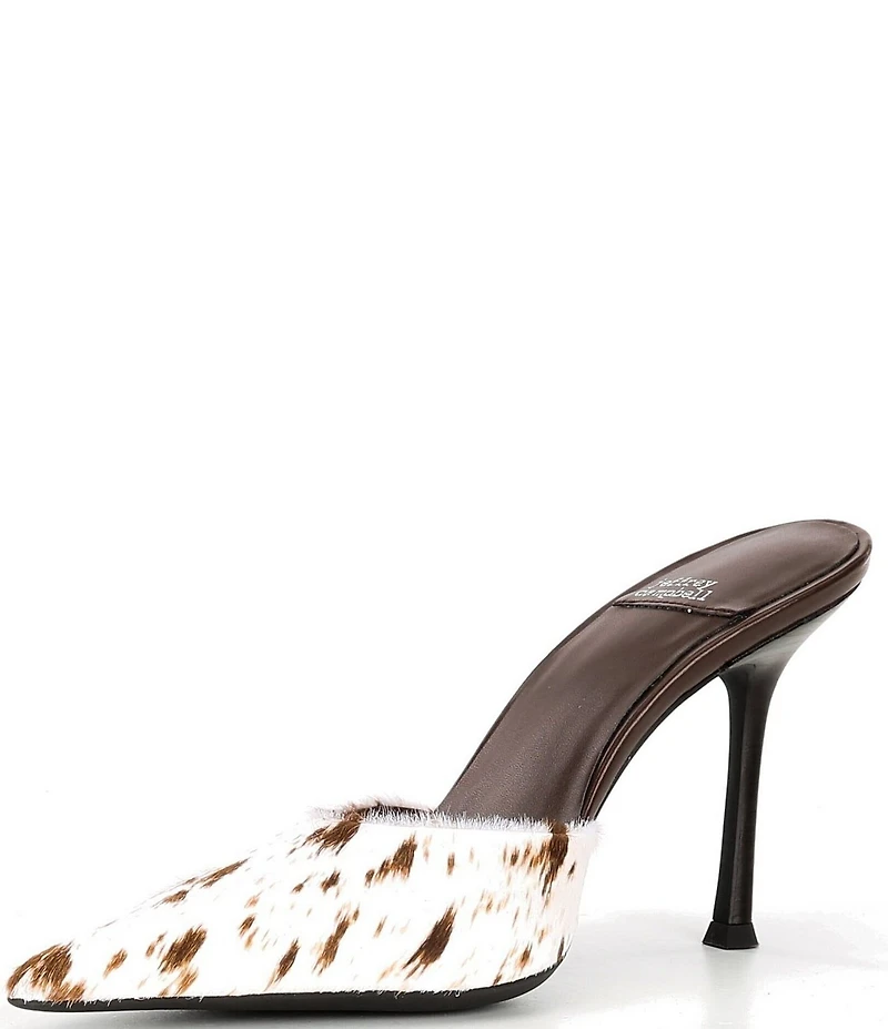 Jeffrey Campbell Robyn Cow Print Haircalf Dress Mules