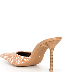 Jeffrey Campbell Robyn Spotted Animal Print Calf Hair Dress Mules