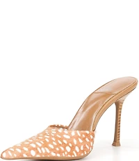 Jeffrey Campbell Robyn Spotted Animal Print Calf Hair Dress Mules