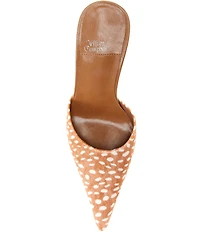 Jeffrey Campbell Robyn Spotted Animal Print Calf Hair Dress Mules