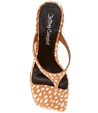 Jeffrey Campbell Romee-F Spotted Calf Hair Thong High Wedge Sandals