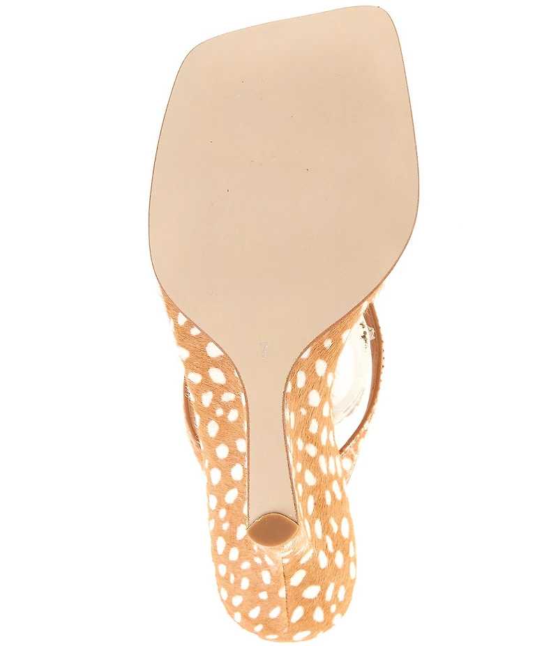 Jeffrey Campbell Romee-F Spotted Calf Hair Thong High Wedge Sandals