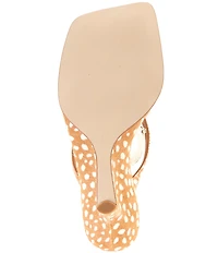 Jeffrey Campbell Romee-F Spotted Calf Hair Thong High Wedge Sandals