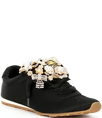Jeffrey Campbell Shelter Satin Ornamented Tongue Sneakers