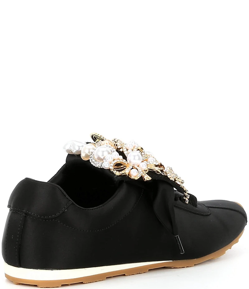 Jeffrey Campbell Shelter Satin Ornamented Tongue Sneakers