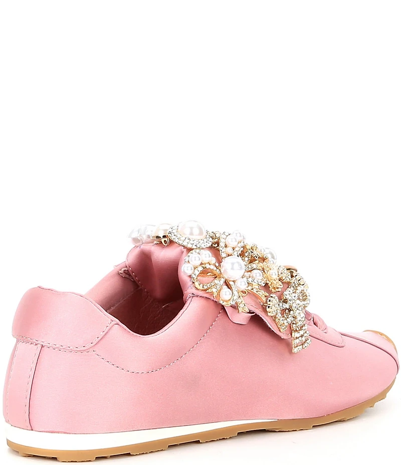 Jeffrey Campbell Shelter Satin Ornamented Tongue Sneakers