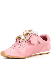 Jeffrey Campbell Shelter Satin Ornamented Tongue Sneakers
