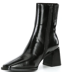 Jeffrey Campbell Sherpal Leather Square Toe Block Heel Booties