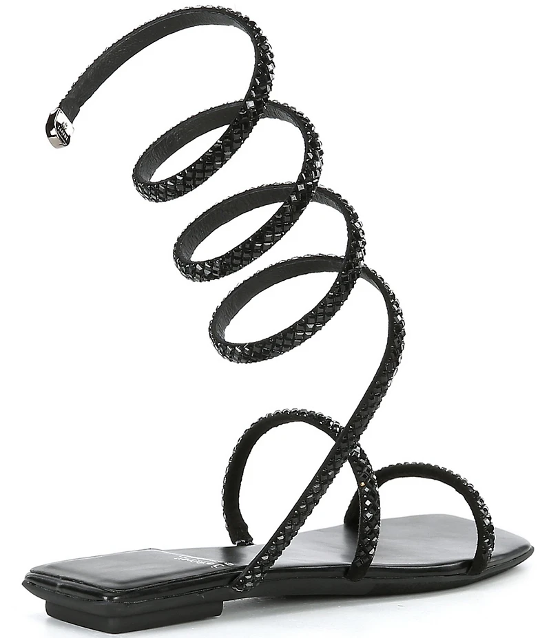 Jeffrey Campbell Slinked Rhinestone Ankle Wrap Flat Sandals