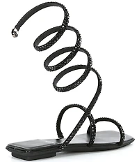 Jeffrey Campbell Slinked Rhinestone Ankle Wrap Flat Sandals