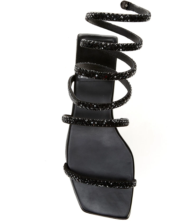 Jeffrey Campbell Slinked Rhinestone Ankle Wrap Flat Sandals