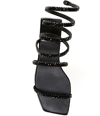 Jeffrey Campbell Slinked Rhinestone Ankle Wrap Flat Sandals