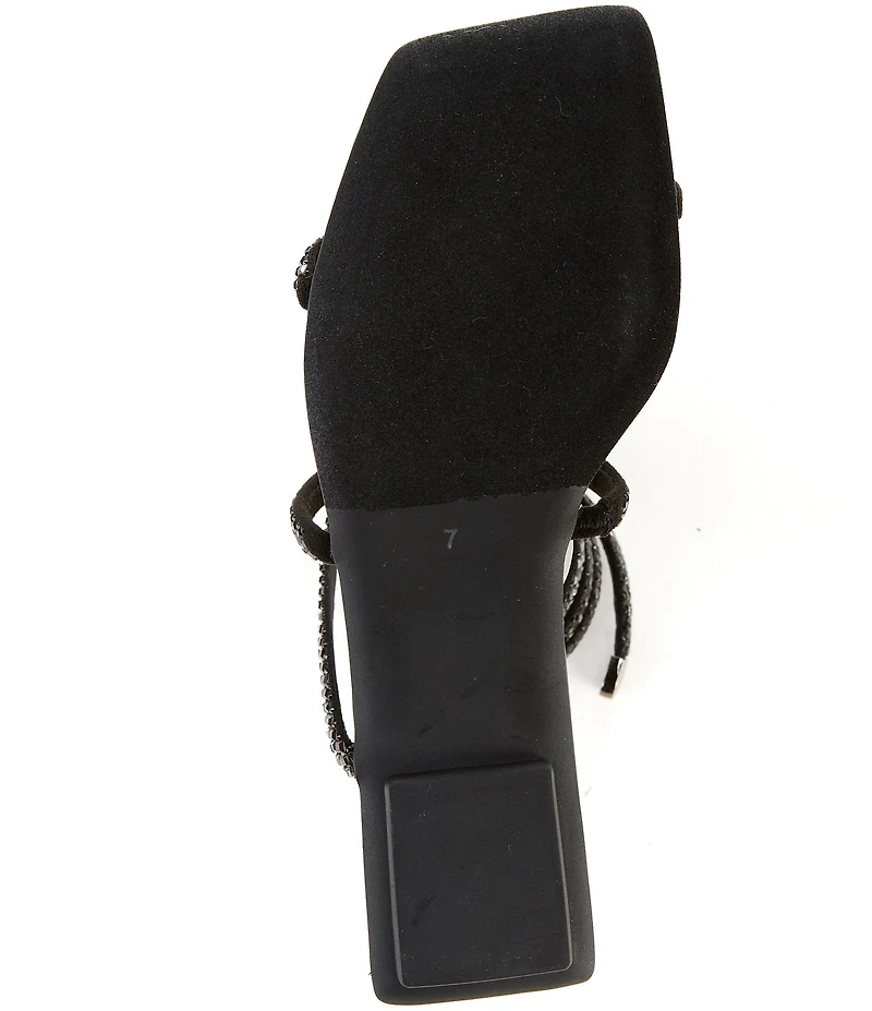 Jeffrey Campbell Slinked Rhinestone Ankle Wrap Flat Sandals