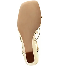 Jeffrey Campbell Socialz Metallic Leather Strappy Wedge Sandals