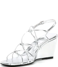 Jeffrey Campbell Socialz Metallic Leather Strappy Wedge Sandals