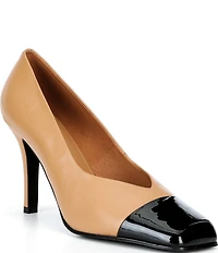 Jeffrey Campbell Sound Leather Square Patent Cap Toe Pumps