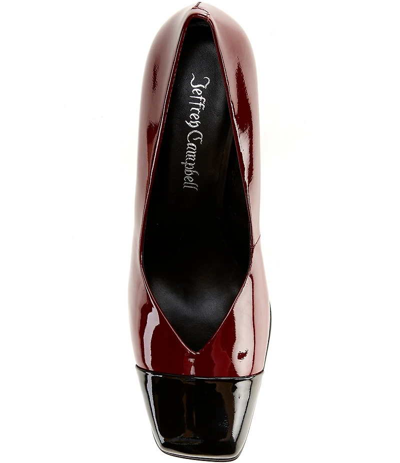 Jeffrey Campbell Sound Patent Leather Square Cap Toe Pumps