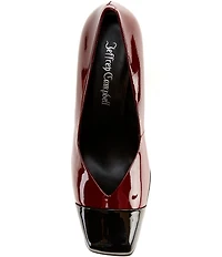 Jeffrey Campbell Sound Patent Leather Square Cap Toe Pumps