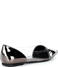Jeffrey Campbell Stealthy Patent Leather Clear Side Pointed Toe Flats