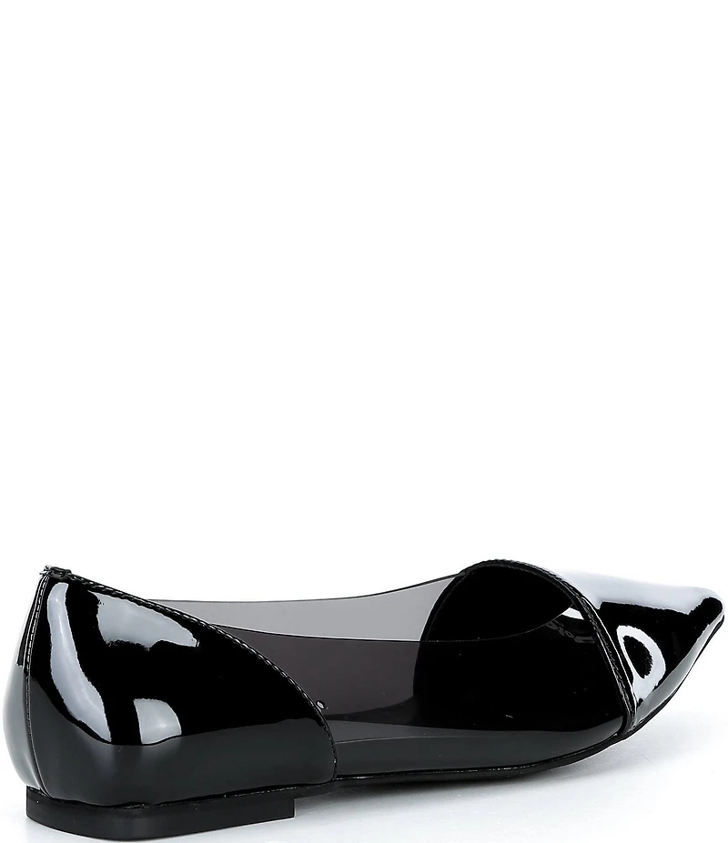 Jeffrey Campbell Stealthy Patent Leather Clear Side Pointed Toe Flats