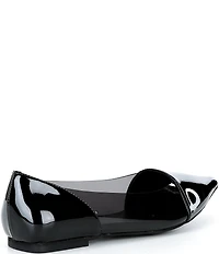 Jeffrey Campbell Stealthy Patent Leather Clear Side Pointed Toe Flats