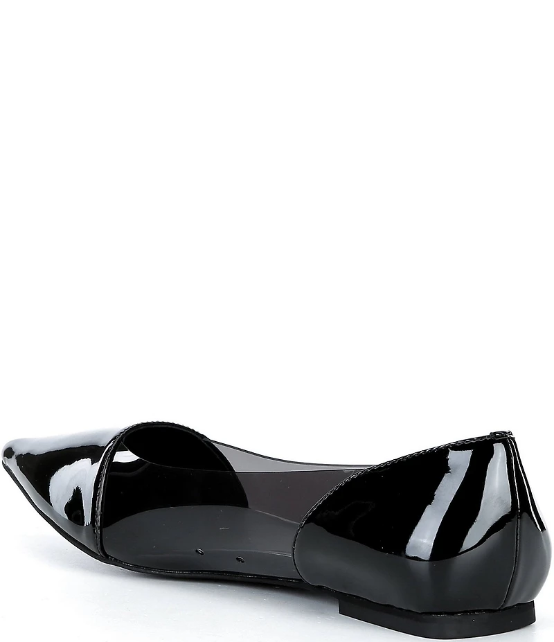 Jeffrey Campbell Stealthy Patent Leather Clear Side Pointed Toe Flats