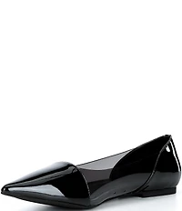 Jeffrey Campbell Stealthy Patent Leather Clear Side Pointed Toe Flats