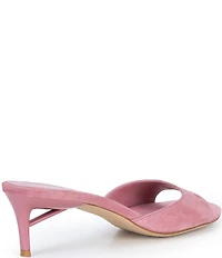 Jeffrey Campbell Cocoa Suede Slip On Kitten Heel Sandals