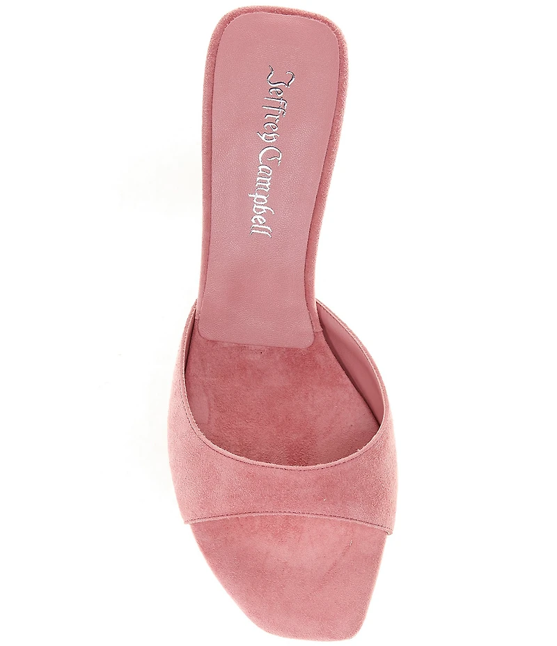 Jeffrey Campbell Cocoa Suede Slip On Kitten Heel Sandals