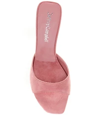 Jeffrey Campbell Cocoa Suede Slip On Kitten Heel Sandals