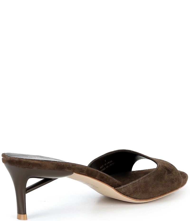 Jeffrey Campbell Cocoa Suede Slip On Kitten Heel Sandals