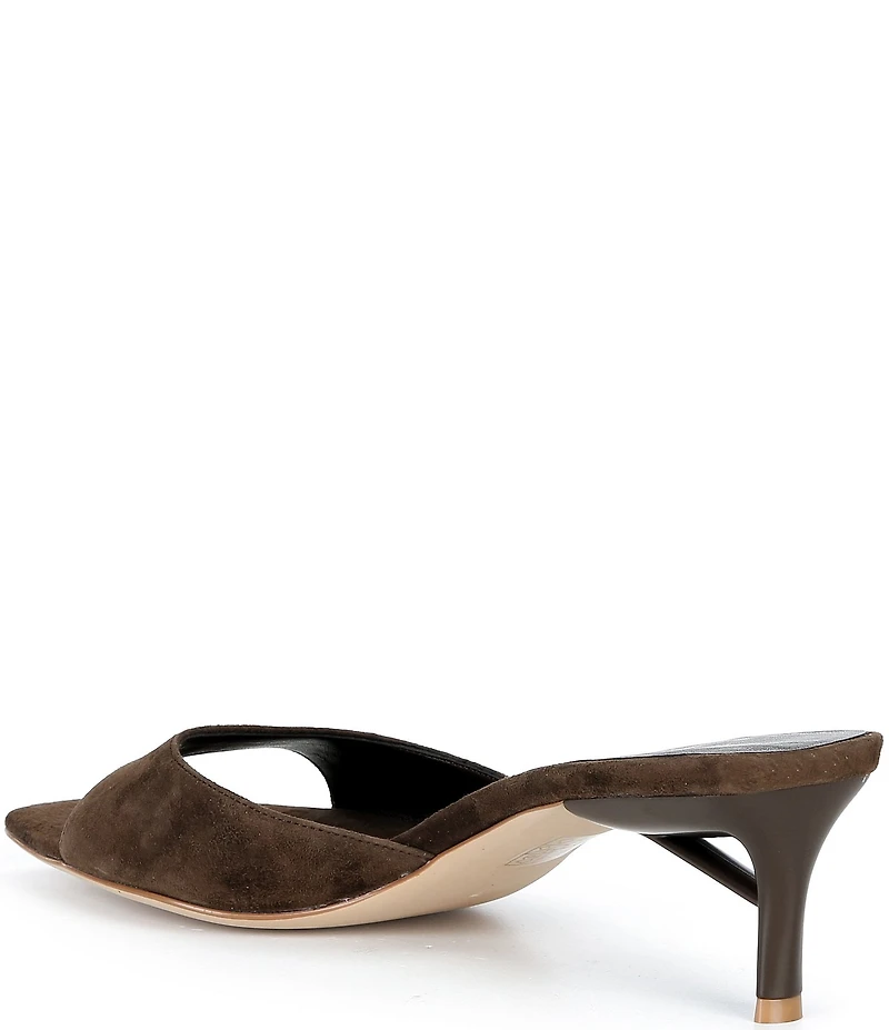 Jeffrey Campbell Cocoa Suede Slip On Kitten Heel Sandals