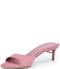 Jeffrey Campbell Cocoa Suede Slip On Kitten Heel Sandals