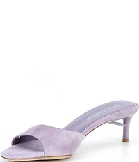 Jeffrey Campbell Cocoa Suede Slip On Kitten Heel Sandals