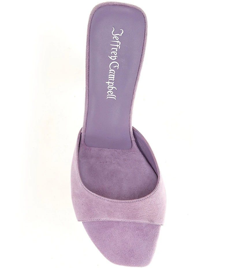 Jeffrey Campbell Cocoa Suede Slip On Kitten Heel Sandals