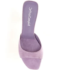 Jeffrey Campbell Cocoa Suede Slip On Kitten Heel Sandals