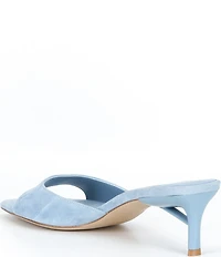 Jeffrey Campbell Cocoa Suede Slip On Kitten Heel Sandals