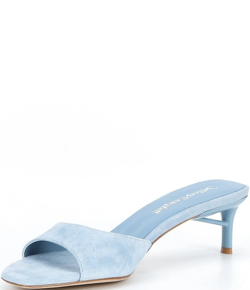 Jeffrey Campbell Cocoa Suede Slip On Kitten Heel Sandals