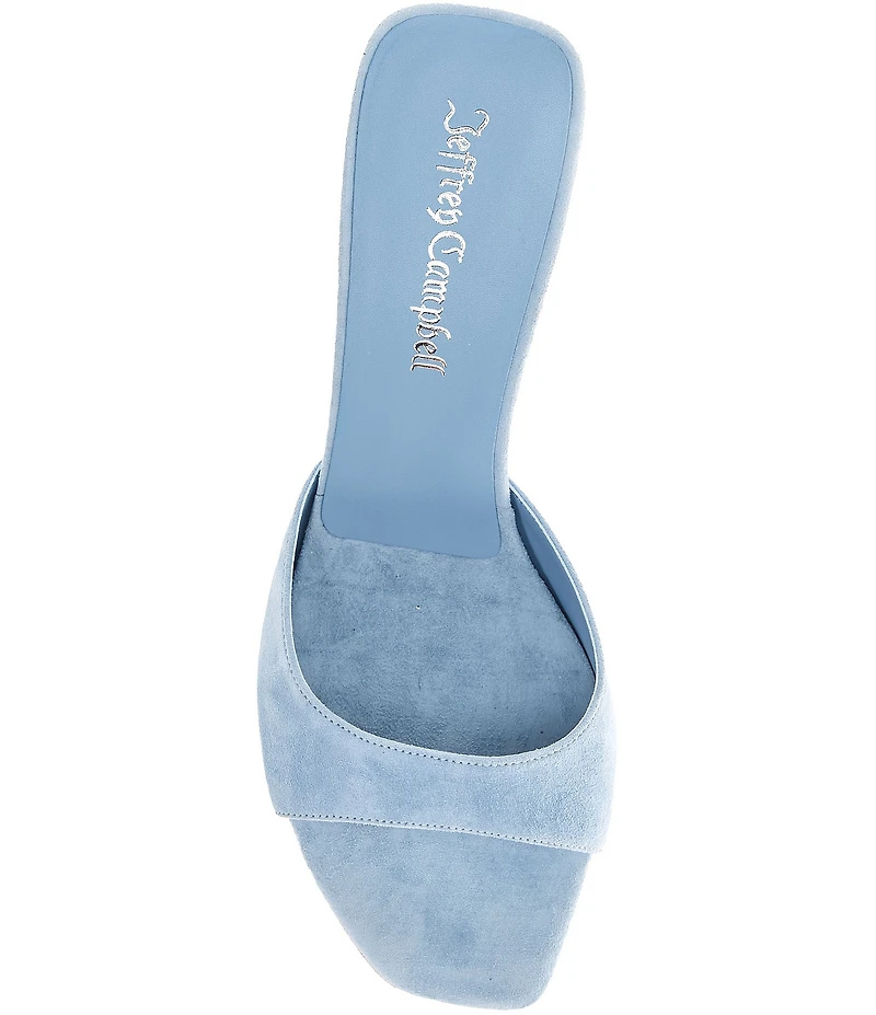 Jeffrey Campbell Cocoa Suede Slip On Kitten Heel Sandals
