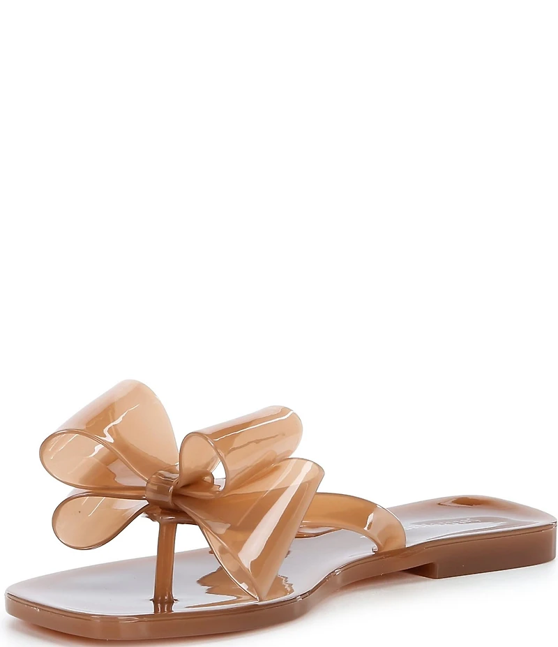 Jeffrey Campbell Sugary Clear Jelly Bow Thong Sandals