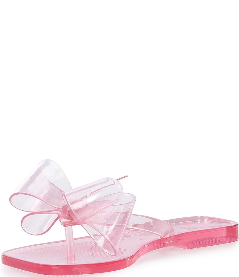 Jeffrey Campbell Sugary Clear Jelly Bow Thong Sandals