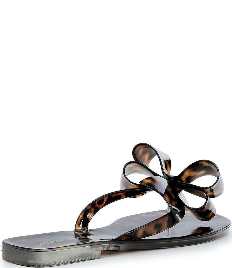 Jeffrey Campbell Sugary Tortoise Print Jelly Bow Thong Sandals