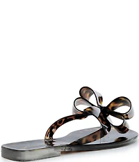 Jeffrey Campbell Sugary Tortoise Print Jelly Bow Thong Sandals