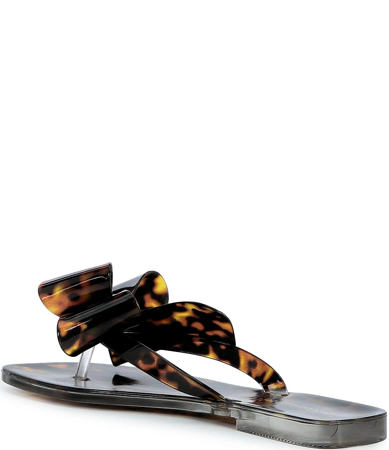 Jeffrey Campbell Sugary Tortoise Print Jelly Bow Thong Sandals